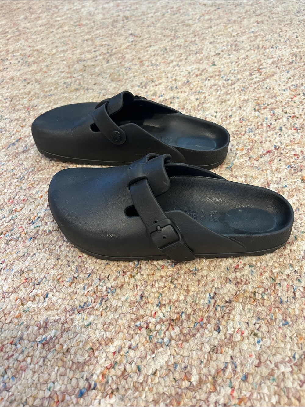 Birkenstock Black Slip-On Clogs with Adjustable Strap